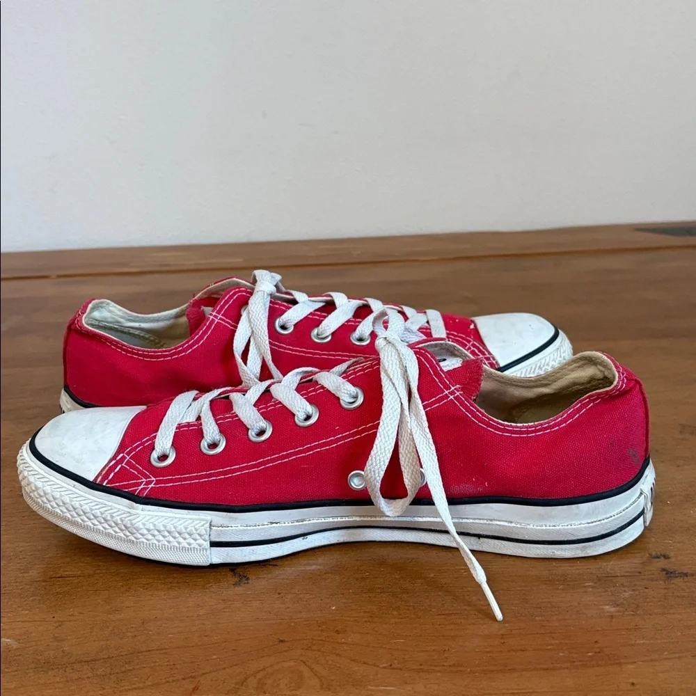 Converse All Star Red Canvas Sneakers Size 8